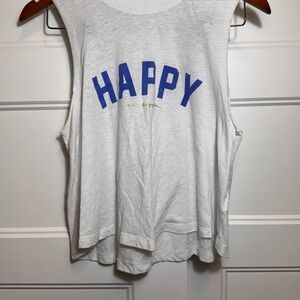 Spiritual Gangster White Crop Top with Blue and Gold Details